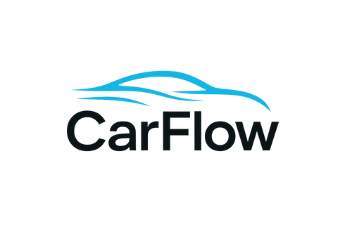 Logo design for "CarFlow", a modern e-commerce brand for car accessories. 
Minimalist and sleek style, using clean lines and a futuristic look. 
Colors: black and electric blue. 
Incorporate a subtle car silhouette or flowing lines suggesting speed and movement. 
Flat design, scalable for web and mobile use, without background.
